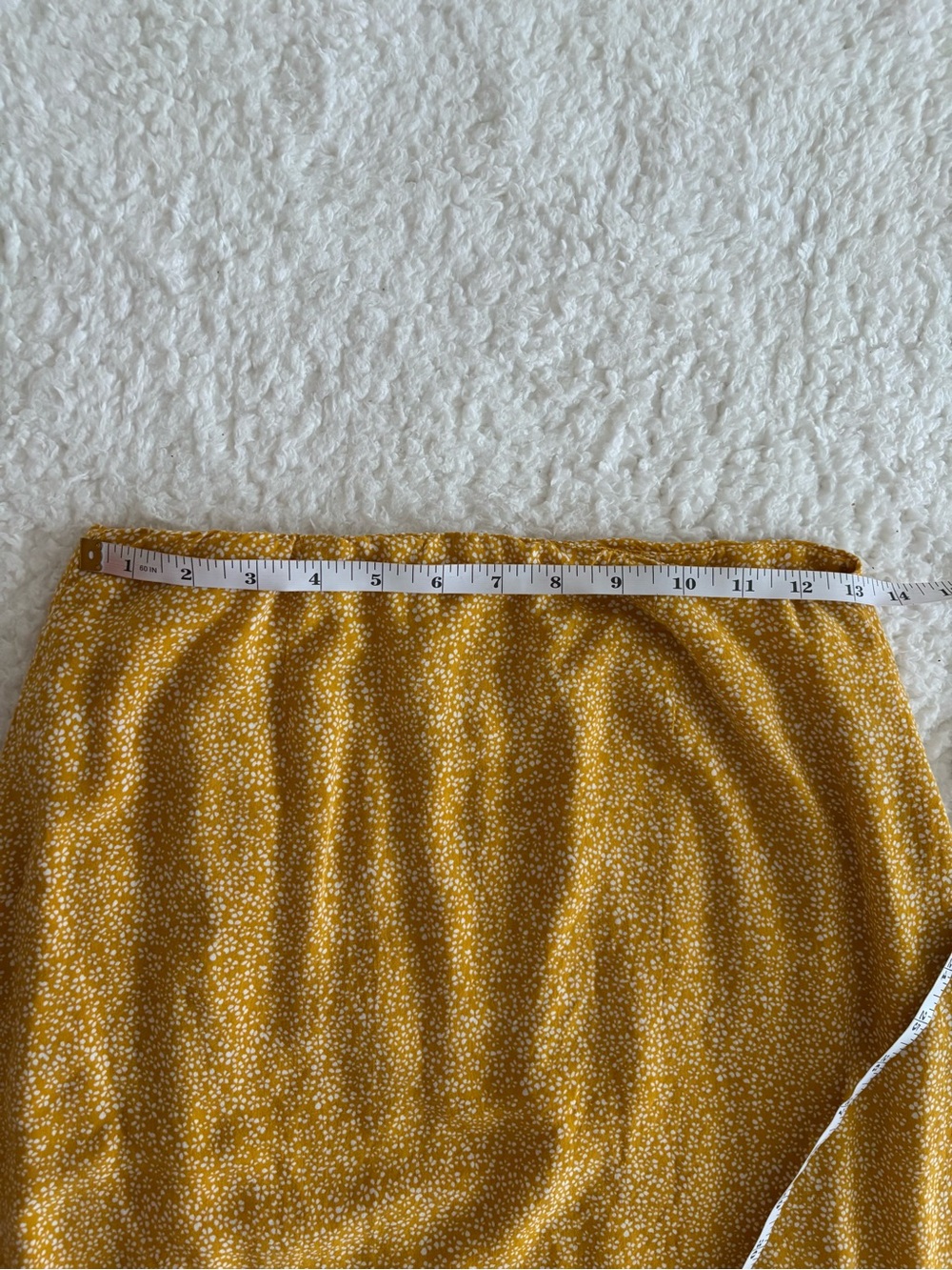 Cotton Candy LA Mustard Yellow Ditsy Floral Button-Front Skirt Size M - Picture 6 of 8